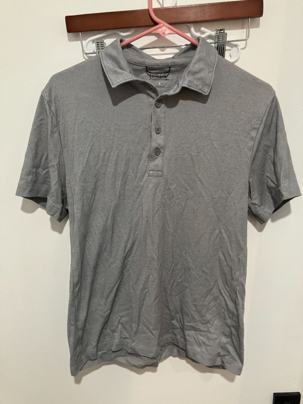 J.Crew Men's 4-Button Performance Polo, Gray, Size Small